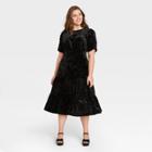 Women's Plus Size Puff Long Sleeve A-line Dress - Who What Wear Black