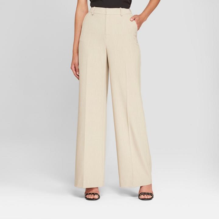 Women's Wide Leg Bi-stretch Twill Pants - A New Day Khaki (green) 16l,