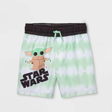 Toddler Boys' Lucasfilm Baby Yoda Swim Trunks - Green