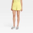 Women's Mid-rise Pull-on Shorts - A New Day Yellow