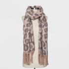 Women's Leopard Print Brushed Woven Blanket Scarf - A New Day