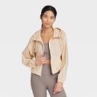 Women's Full-zip Windbreaker Jacket - All In Motion Beige