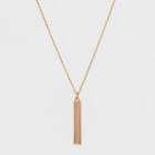 Silver Plated Stone Bar Necklace - A New Day Pink/gold, Girl's