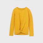 Girls' Long Sleeve Waffle Cozy Pullover T-shirt - Cat & Jack Yellow