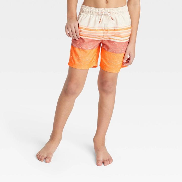 Boys' Striped Swim Trunks - Cat & Jack Orange