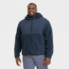 Men's Big & Tall Sherpa Fleece Full Zip Sweatshirt - All In Motion Navy