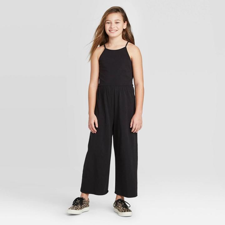 Girls' Sleeveless Jumpsuit - Art Class Black S, Girl's,