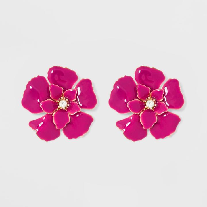 Stud Flower Earrings - A New Day Pink/gold
