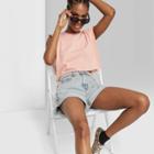 Women's Rolled-cuff Mom Jean Shorts - Wild Fable Light Wash