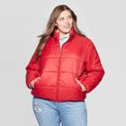 Women's Plus Size Puffer Jacket - Universal Thread Red