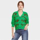 Iml Women's Ugly Christmas Graphic Cardigan - Green