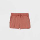 Women's Mid-rise French Terry Shorts 5 - All In Motion Rust Xs, Women's, Red