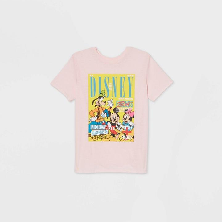 Women's Disney Friends Short Sleeve Boyfriend Graphic T-shirt - Pink