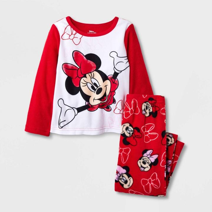 Toddler Girls' 2pc Minnie Mouse Fleece Pajama