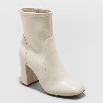 Women's Penelope Sock Boots - A New Day Off-white