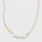 Target Glass Beaded Necklace - A New Day Pearl/gold