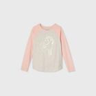 Girls' Long Sleeve Unicorn Graphic Baseball T-shirt - Cat & Jack Light Pink/cream