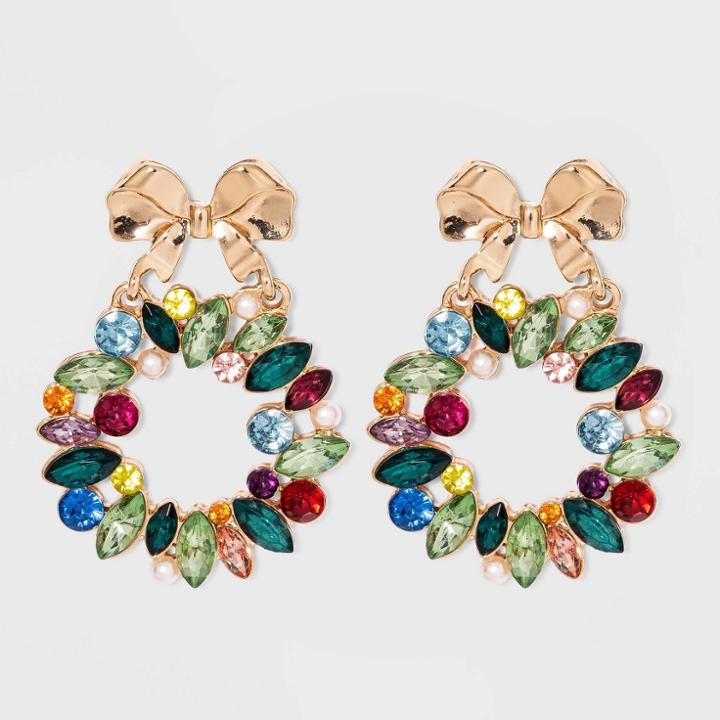 Sugarfix By Baublebar Crystal Wreath Drop Earrings, Black