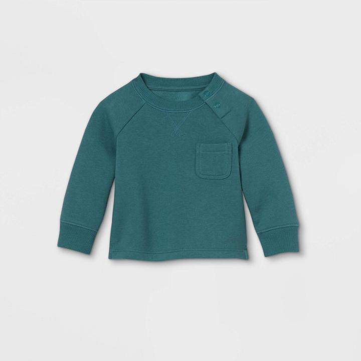 Baby Knit Pullover Sweatshirt - Cat & Jack Teal