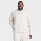 Men's Big Cotton Fleece Full Zip Sweatshirt - All In Motion Oatmeal