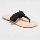 Women's Hannah Knotted Bow Flip Flop Sandals - A New Day Black