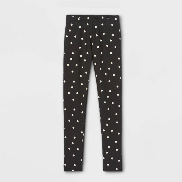 Girls' Dot Leggings - Cat & Jack Black/cream