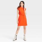 Women's Sleeveless Extended Shoulder A-line Dress - A New Day Orange