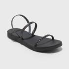 Women's Tommie Wide Width Triple Strap Sandals - Universal Thread Black