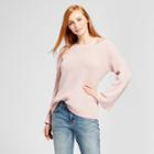 Women's Bell Sleeve Cut Out Pullover Sweater - Nitrogen Pink