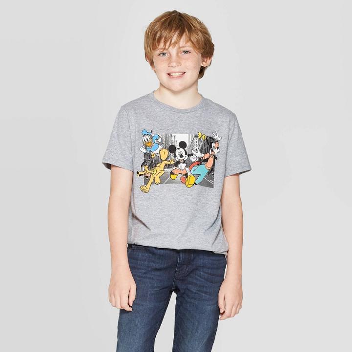 Petiteboys' Mickey Mouse & Friends Short Sleeve T-shirt - Heather Gray