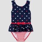 Baby Girls' Polka Dots One Piece Swimsuit - Just One You Made By Carter's Dark Blue