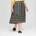 Women's Plus Size Polka Dot Mix Pleated Skirt - Who What Wear Black/white 20w, Black/white Polka Dot