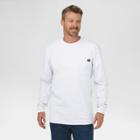 Dickies Men's Cotton Heavyweight Long Sleeve Pocket T-shirt- White M,