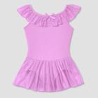 Freestyle By Danskin Girls' Ruffle Shoulder Skirtall - Lavender (purple)