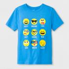 Boys' Adaptive Short Sleeve Emojis Graphic T-shirt - Cat & Jack Blue
