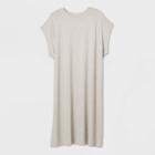 Women's Plus Size Dolman Short Sleeve Dress - Prologue Heather Cream