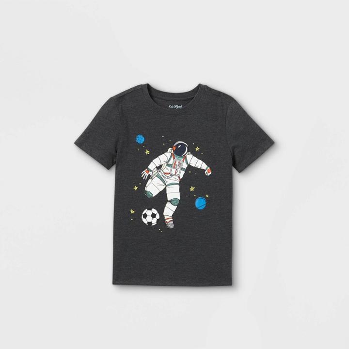 Boys' Short Sleeve Astronaut Soccer Graphic T-shirt - Cat & Jack Black