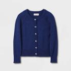 Toddler Girls' Solid Button-front Cardigan - Cat & Jack Navy