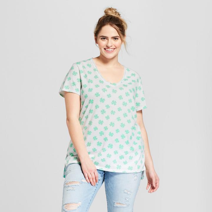 Women's Plus Size St. Patrick's Day Short Sleeve V-neck Graphic T-shirt - Grayson Threads (juniors') - White