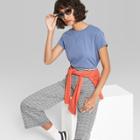 Women's Short Sleeve Crew Neck Cropped T-shirt Boxy - Wild Fable Blue