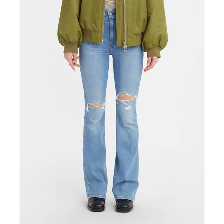 Levi's Women's 726 High-rise Flare Jeans - Light Indigo Destructed 25, Light Blue Destructed
