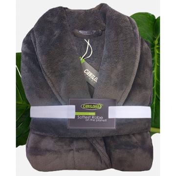 S/m Ultra Plush 100% Rayon From Bamboo Bath Robe Graphite - Cariloha, Grey