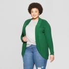 Women's Plus Size Long Sleeve Open Layering Cocoon Cardigan - Ava & Viv Green