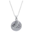 Distributed By Target Women's Sterling Silver Angel Of God And Wing Pendant