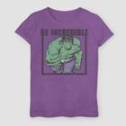 Girls' Marvel Hulk Be Incredible Short Sleeve T-shirt - Purple