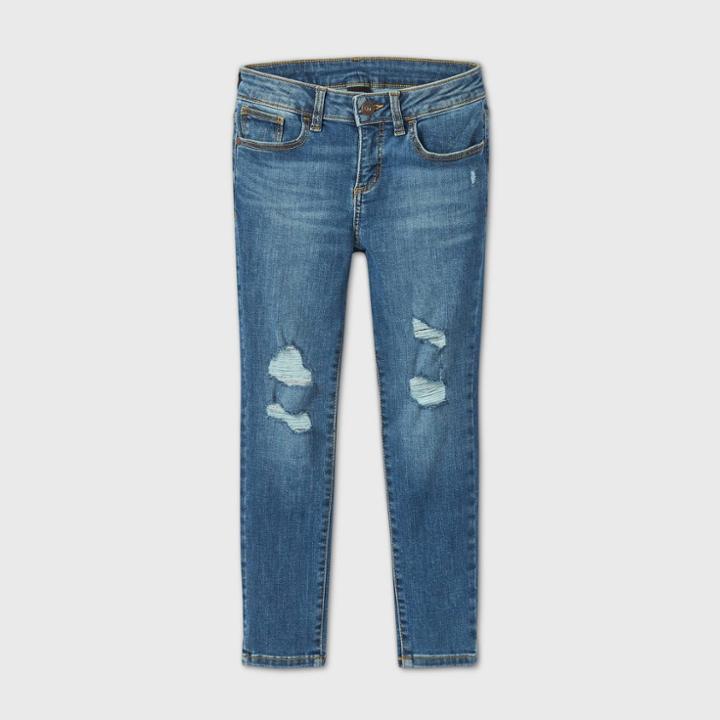 Girls' Distressed Skinny Jeans - Art Class Blue