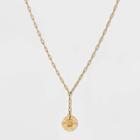 14k Gold Plated Initial 'd' Pendant Chain Necklace - A New Day Gold