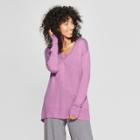 Women's V-neck Luxe Pullover Sweater - A New Day Orchid