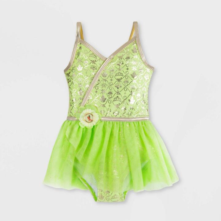 Girls' Disney The Princess And The Frog Tiana One Piece Swimsuit - Green 3 - Disney