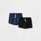 Girls' 2pk Knit Pull-on Shorts - Cat & Jack Heather Navy/black